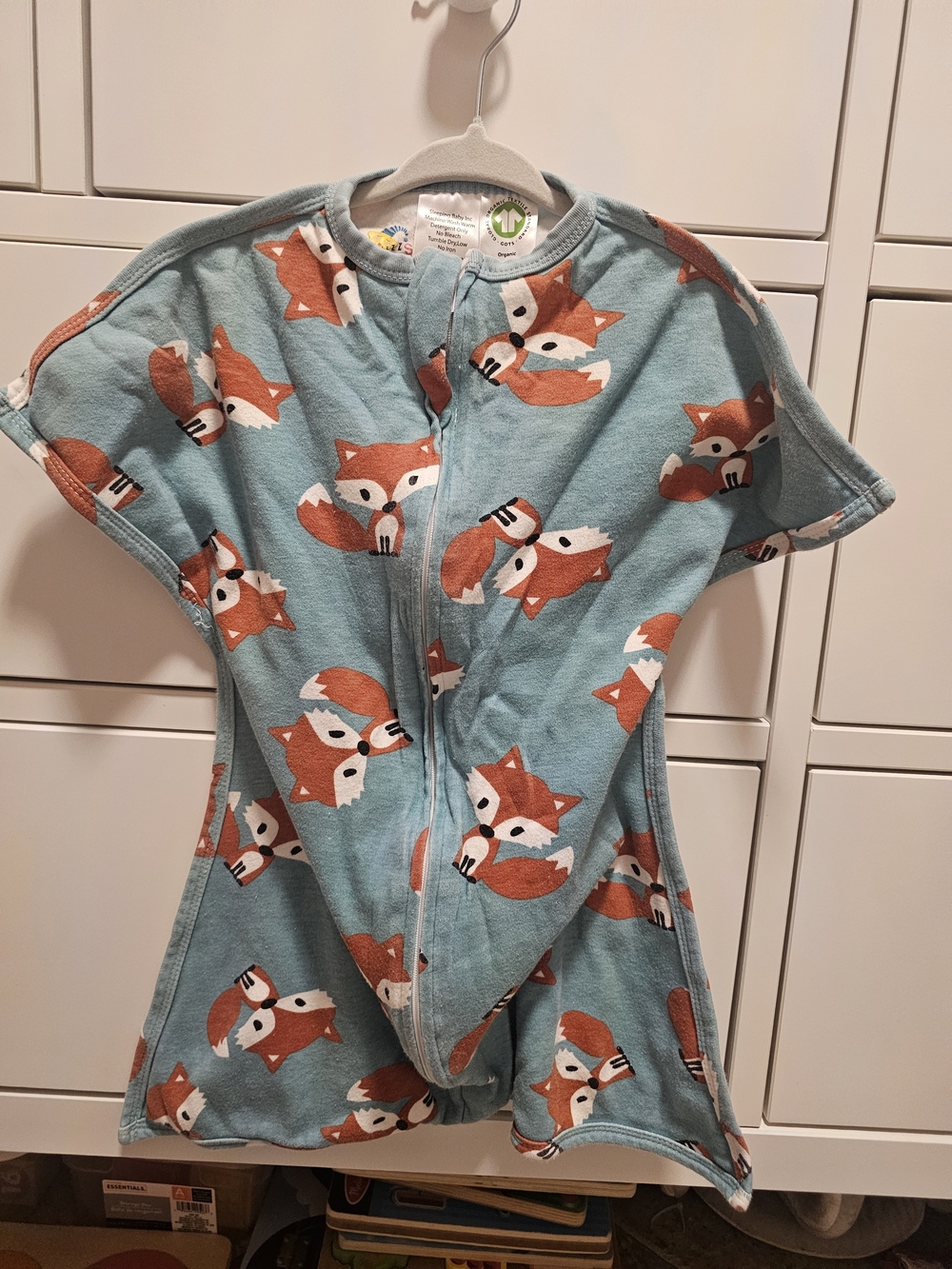 Cozy Fox Print Kids Pajamas - Aqua Blue